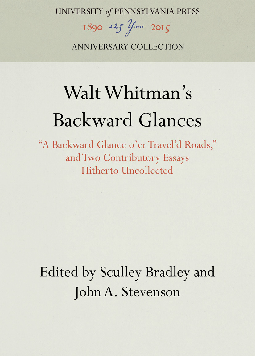 Cover image for Walt Whitman's Backward Glances