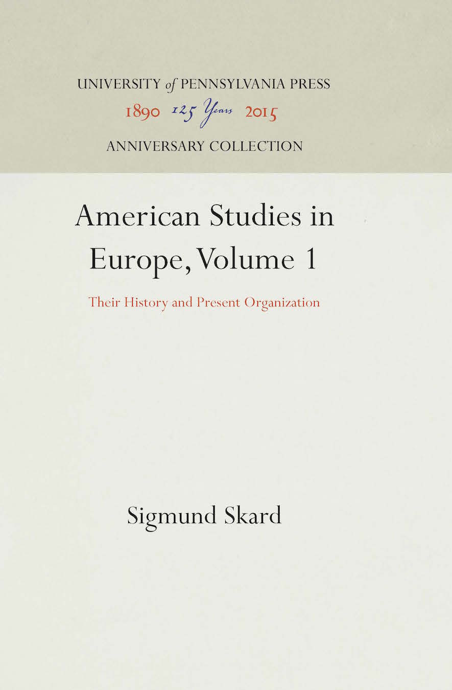 Cover image for American Studies in Europe, Volume 1