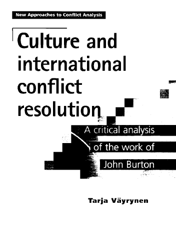 Cover image for Culture and international conflict resolution