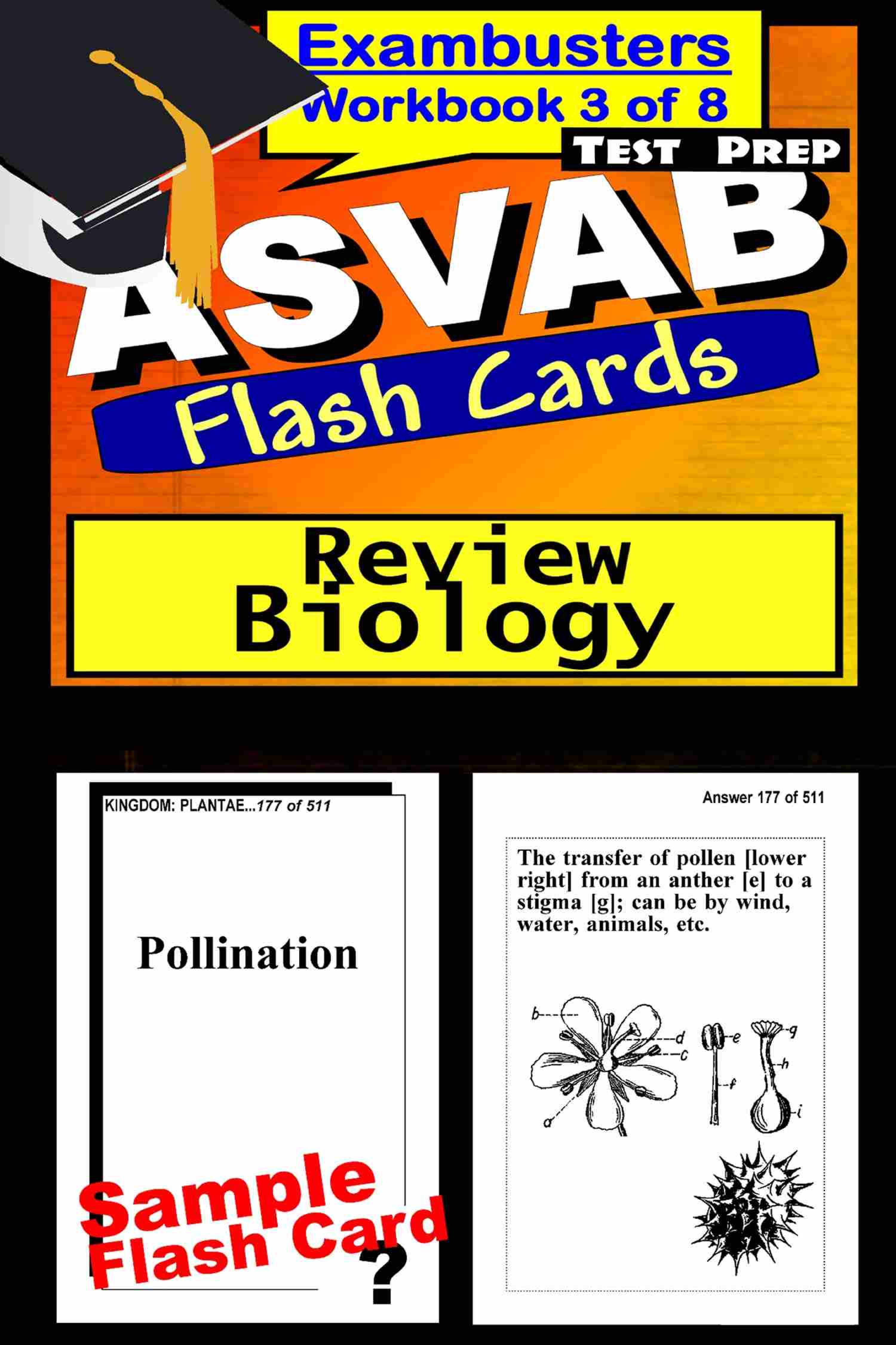 Cover image for ASVAB Test Prep Biology Review--Exambusters Flash Cards--Workbook 3 of 8