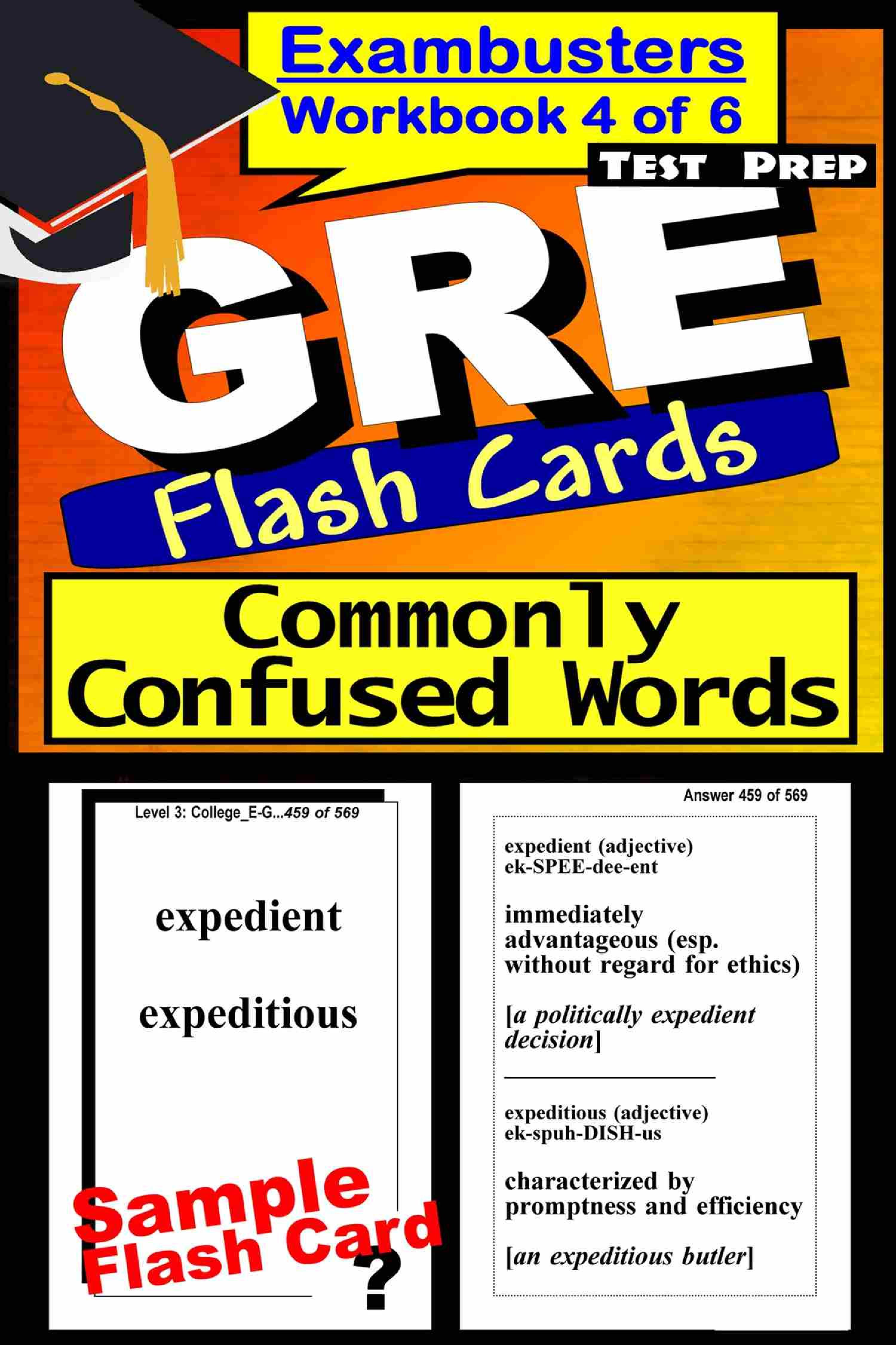 Cover image for GRE Test Prep Commonly Confused Words Review--Exambusters Flash Cards--Workbook 4 of 6