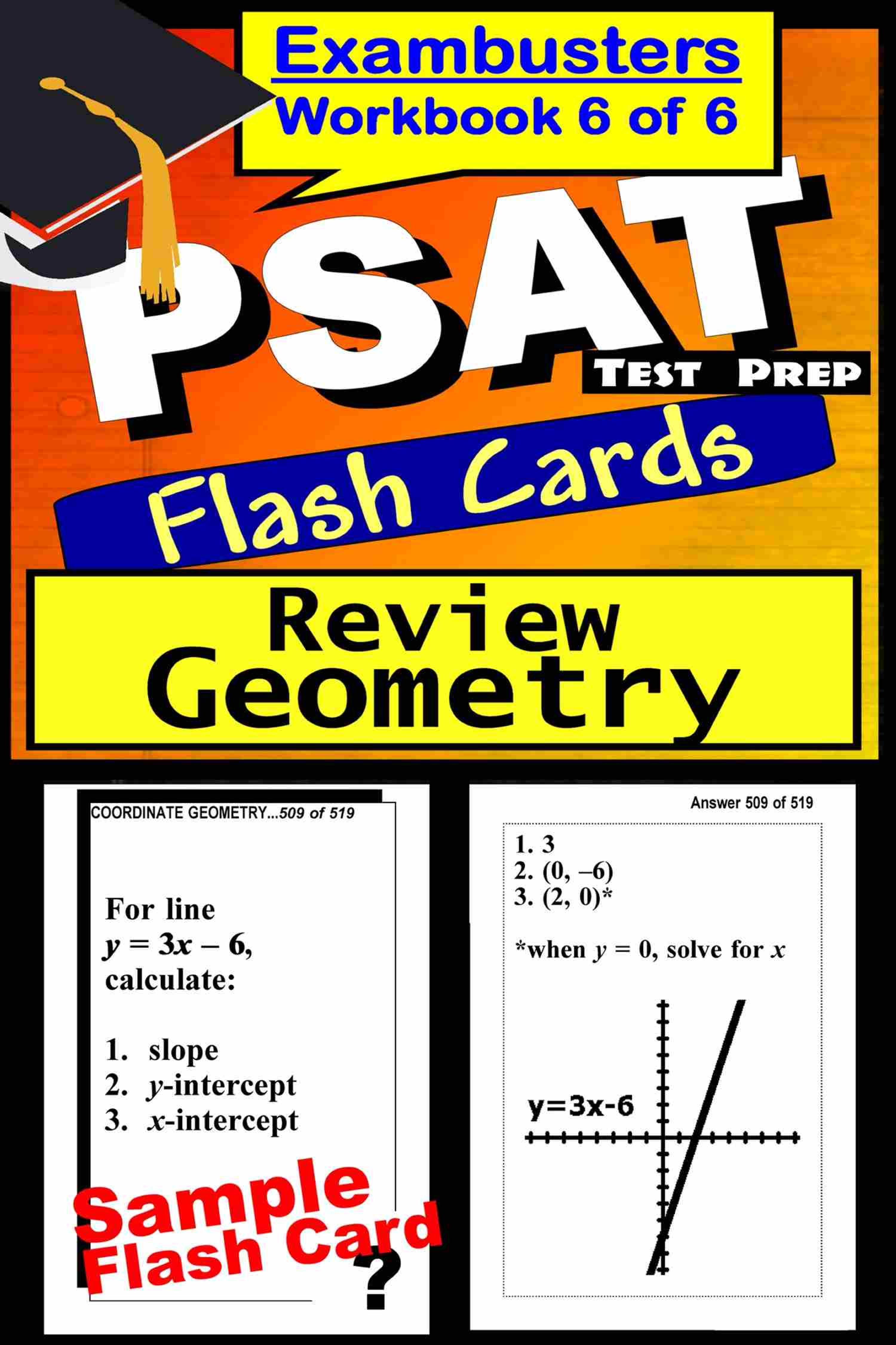 Cover image for PSAT Test Prep Geometry Review--Exambusters Flash Cards--Workbook 6 of 6