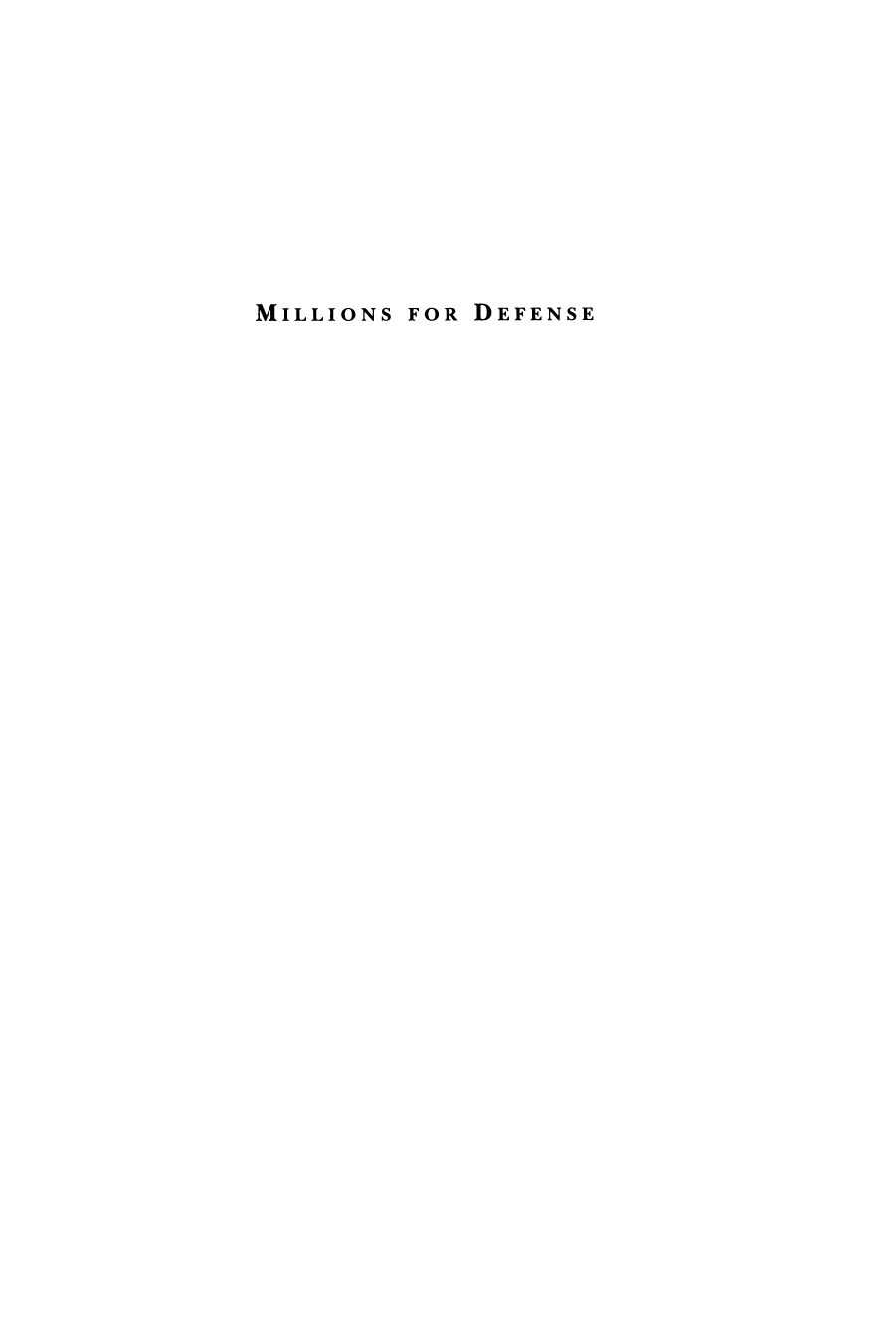 Cover image for Millions for Defense