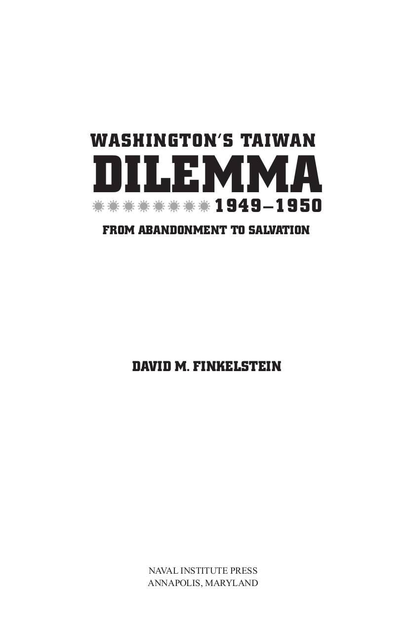 Cover image for Washington's Taiwan Dilemma, 1949-1950