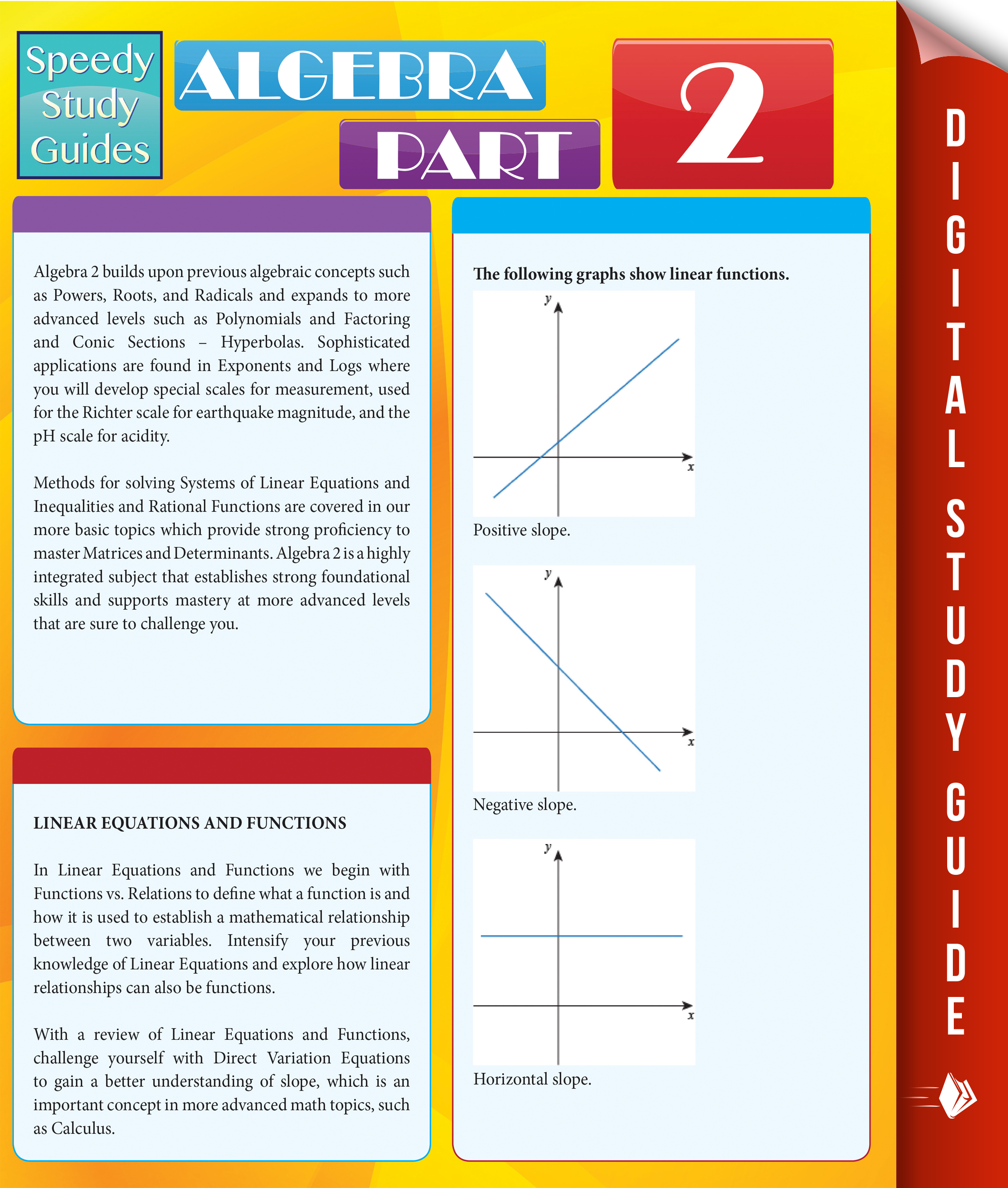 Algebra Part 2 (Speedy Study Guides)