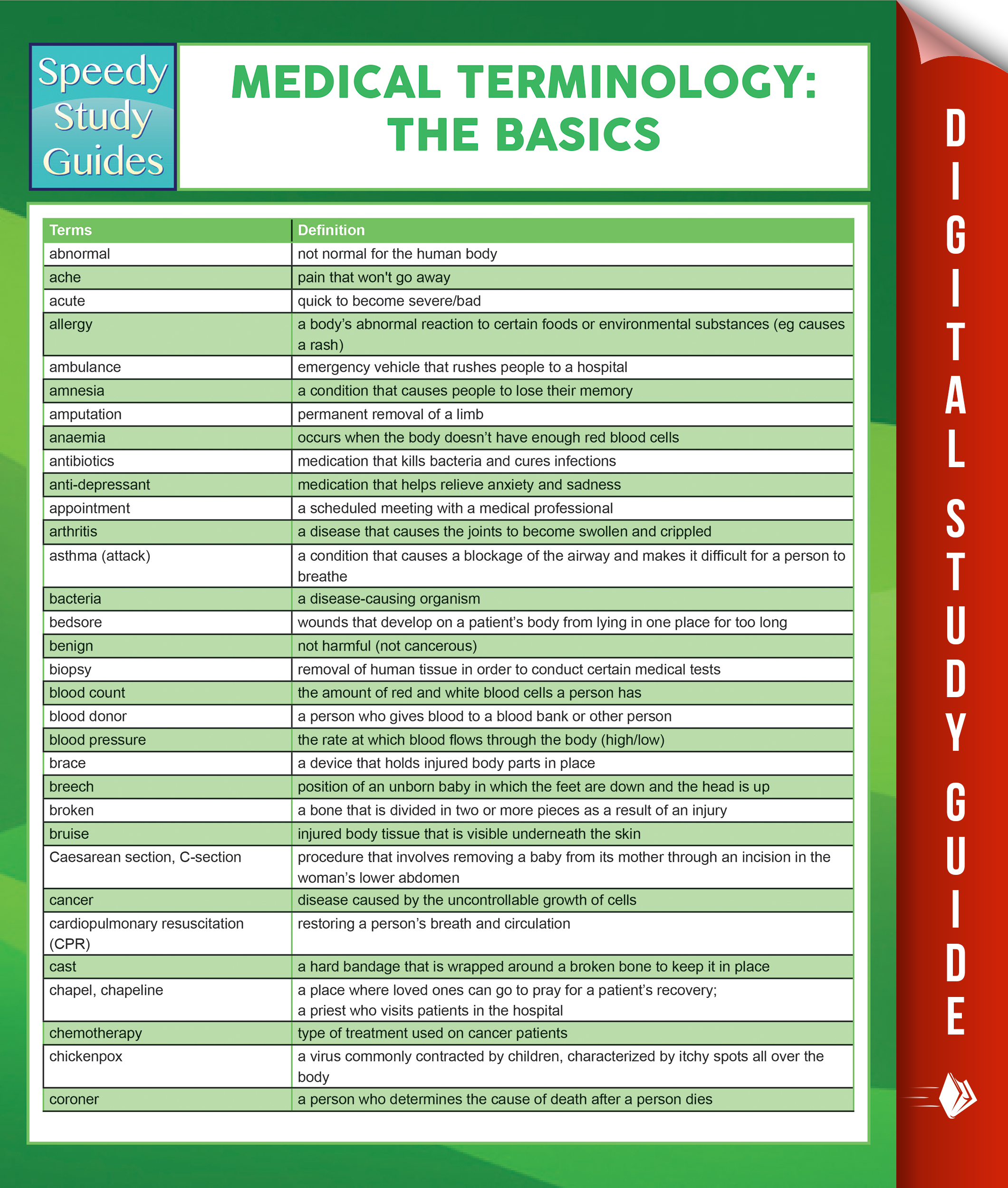 Medical Terminology:The Basics Speedy Study Guides