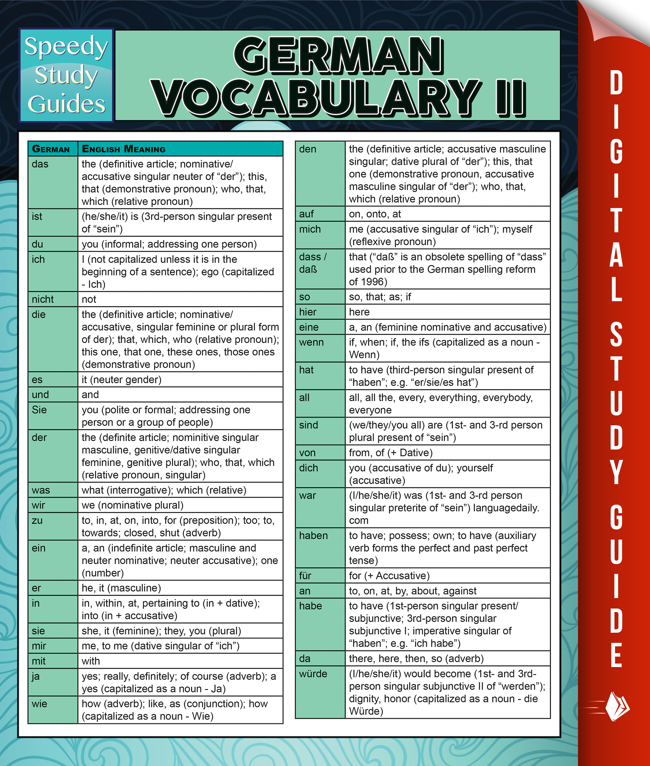 German Vocabulary II (Speedy Language Study Guides)