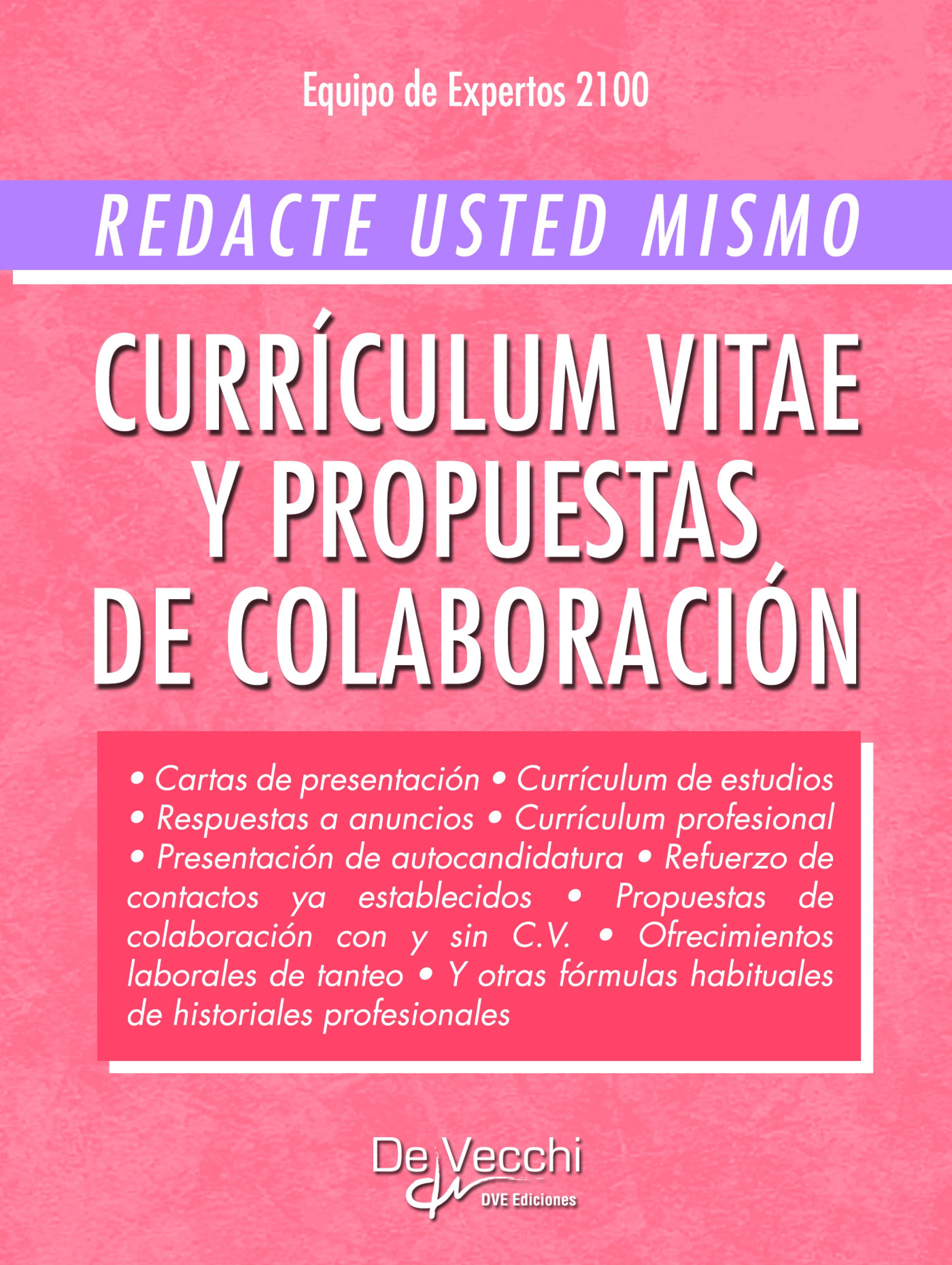 Cover image for Redacte usted mismo curriculum vitae y propuestas de colaboracion