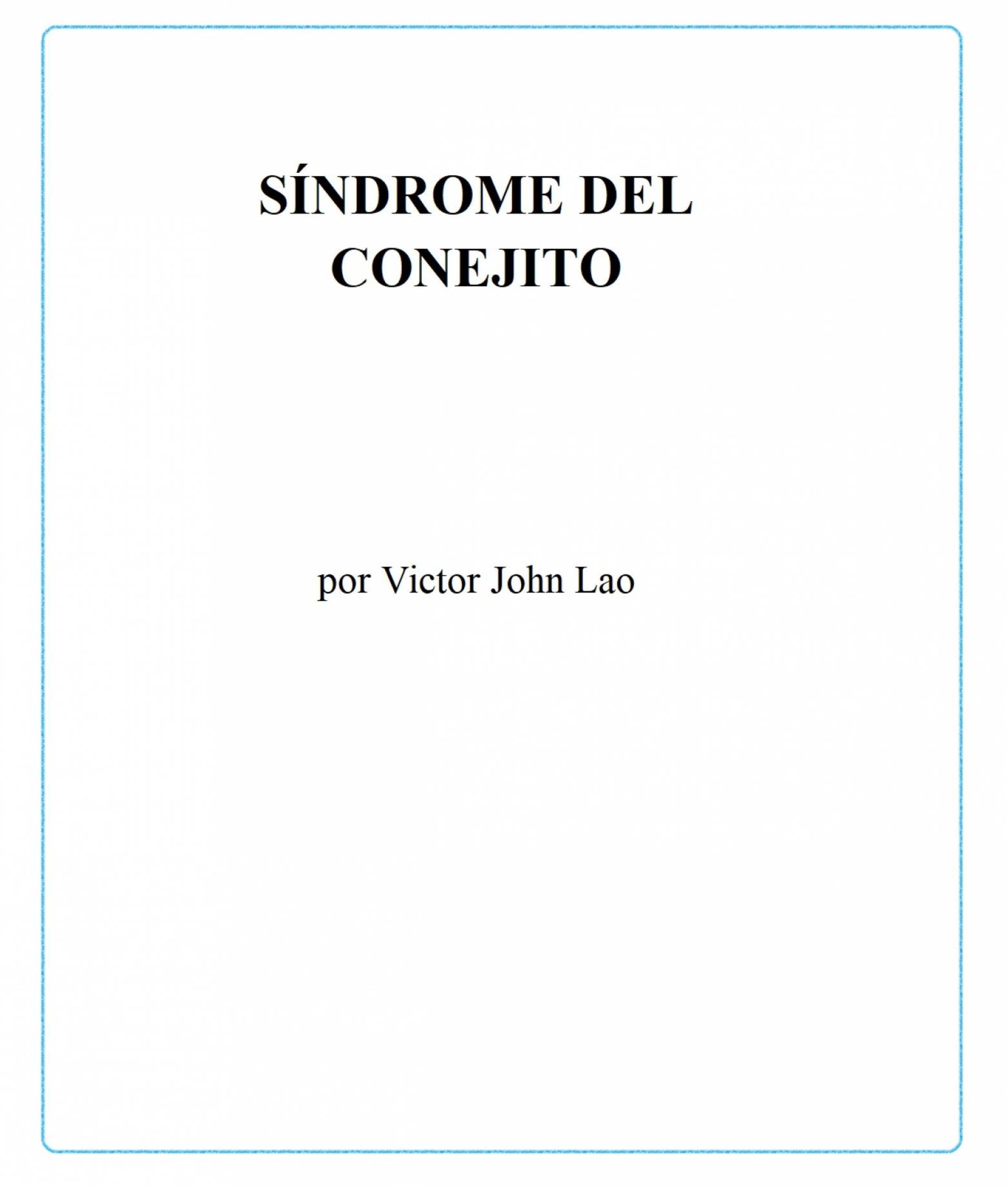 Cover image for Sindrome del conejito:
