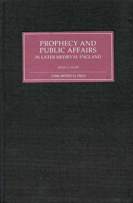 Cover image for Prophecy and Public Affairs in Later Medieval England