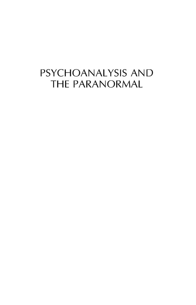 Psychoanalysis and the Paranormal