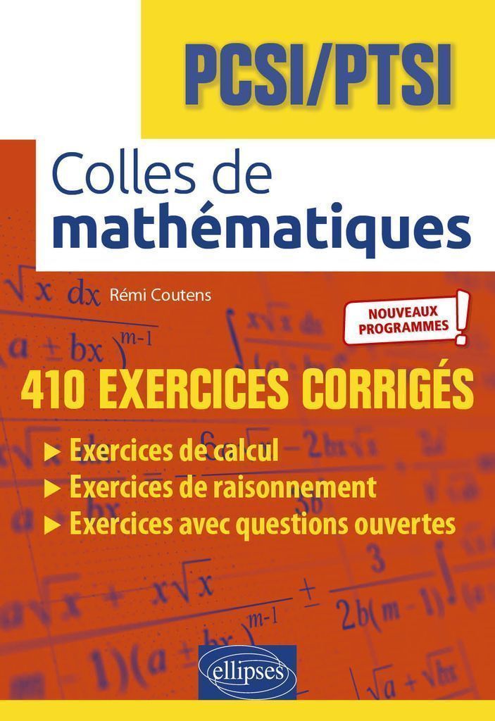 Cover image for Colles de Mathematiques - PCSI - PTSI - Nouveaux programmes