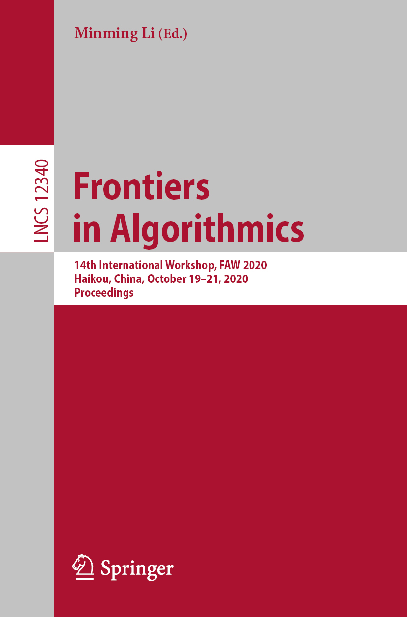 Cover image for Frontiers in Algorithmics