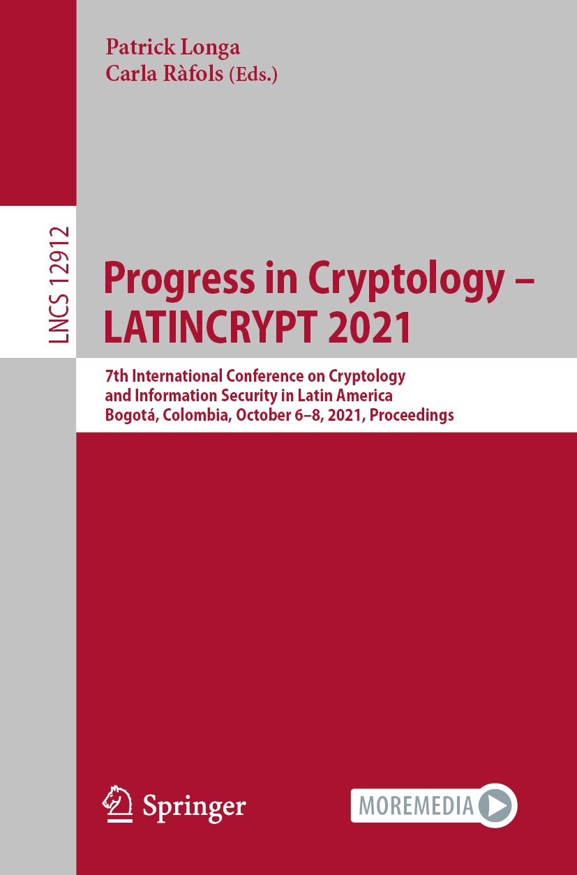 Cover image for Progress in Cryptology  LATINCRYPT 2021
