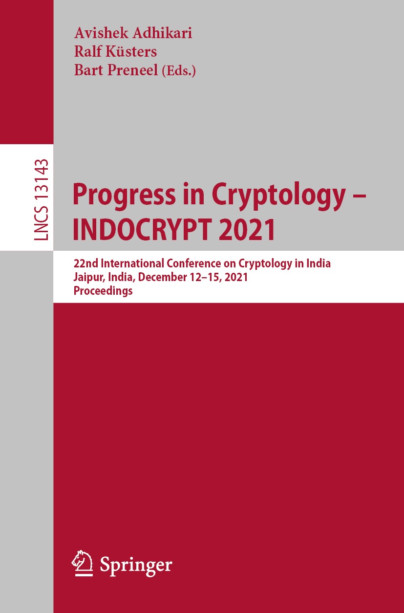 Cover image for Progress in Cryptology  INDOCRYPT 2021
