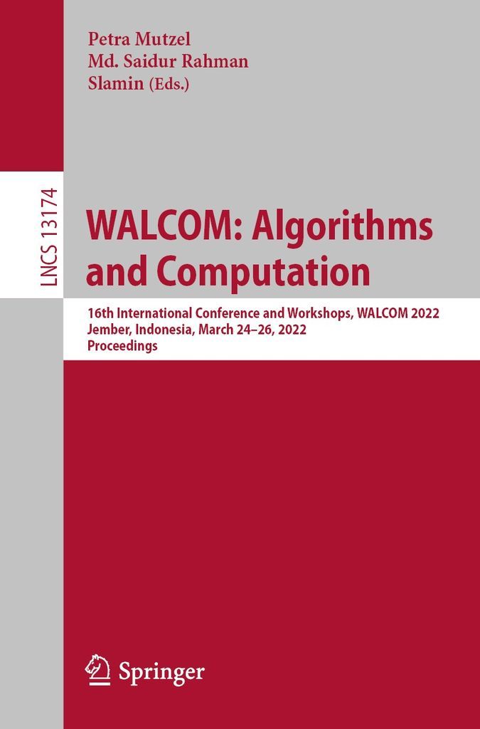 Cover image for WALCOM: Algorithms and Computation