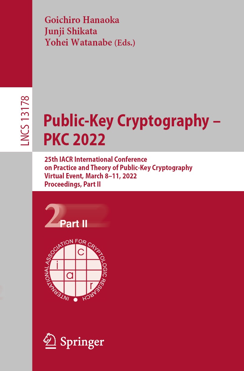 Cover image for Public-Key Cryptography  PKC 2022