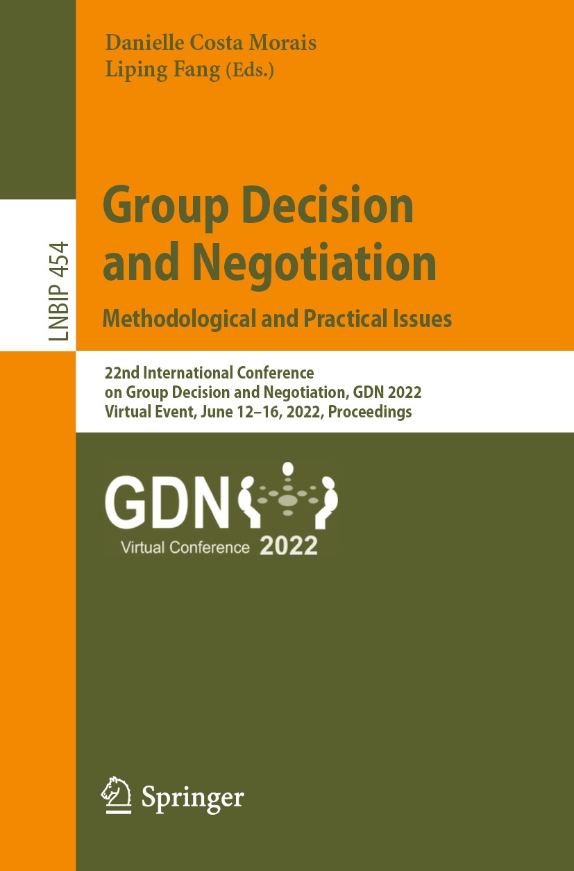 Cover image for Group Decision and Negotiation: Methodological and Practical Issues