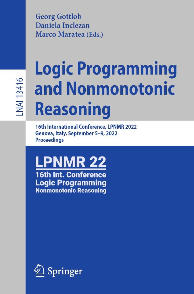 Cover image for Logic Programming and Nonmonotonic Reasoning