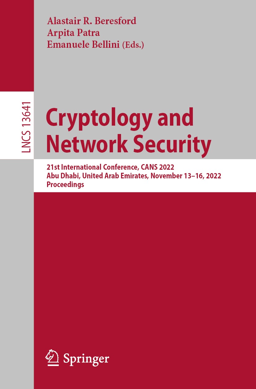 Cover image for Cryptology and Network Security