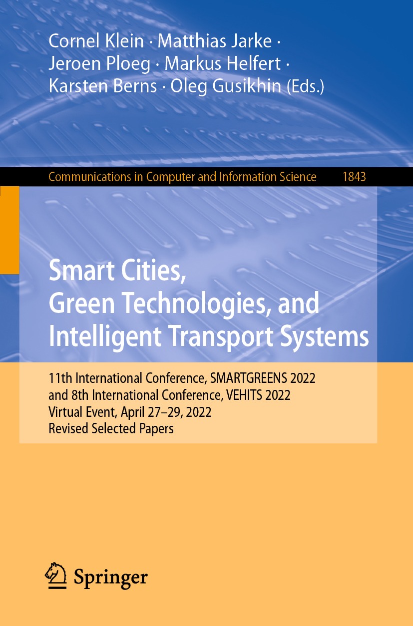 Cover image for Smart Cities, Green Technologies, and Intelligent Transport Systems