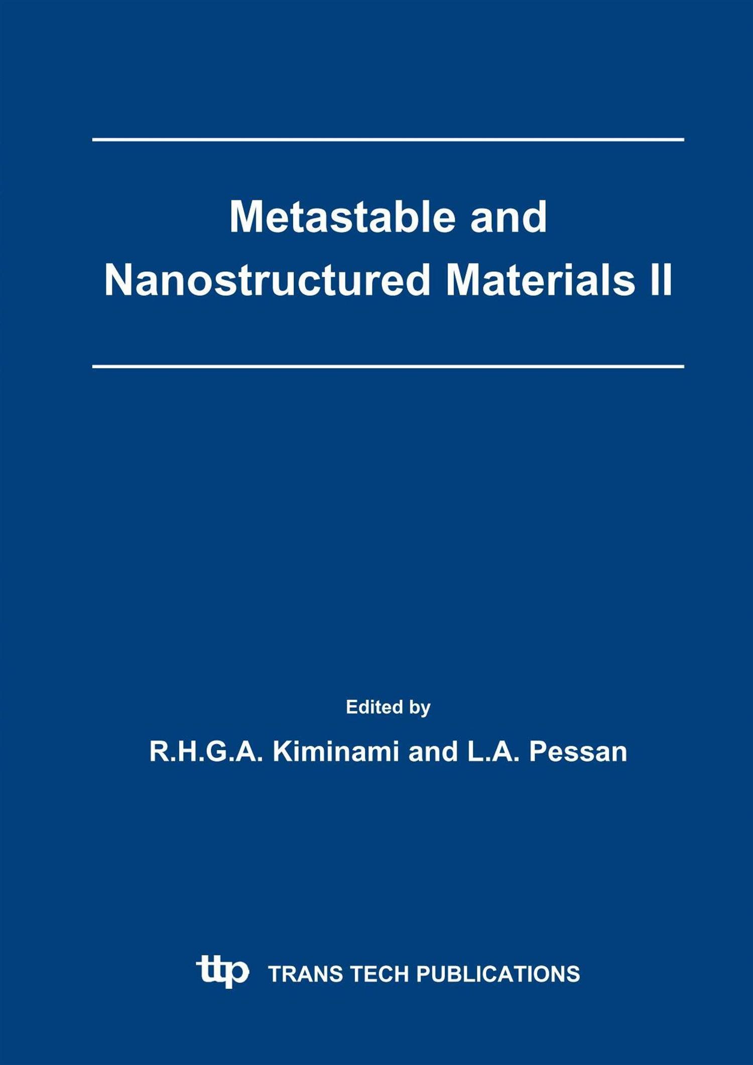 Cover image for Metastable and Nanostructured Materials II