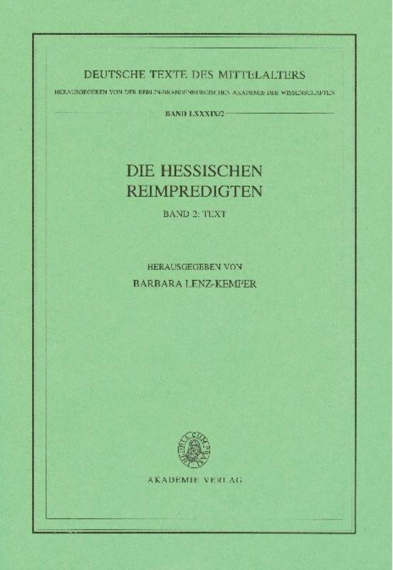 Cover image for Die Hessischen Reimpredigten