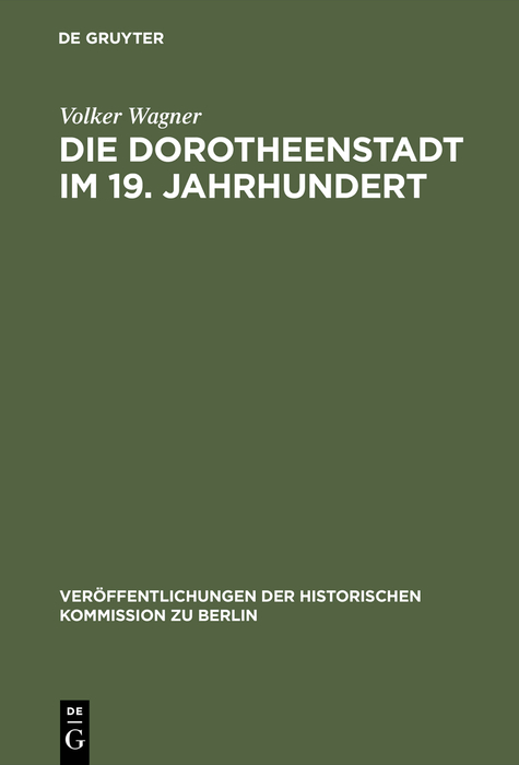 Cover image for Die Dorotheenstadt im 19. Jahrhundert