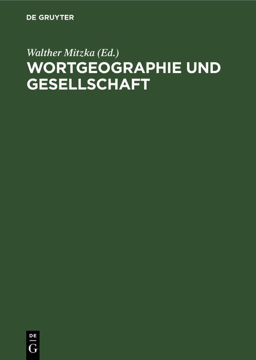 Cover image for Wortgeographie und Gesellschaft