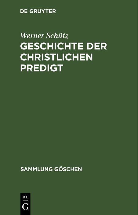 Cover image for Geschichte der christlichen Predigt