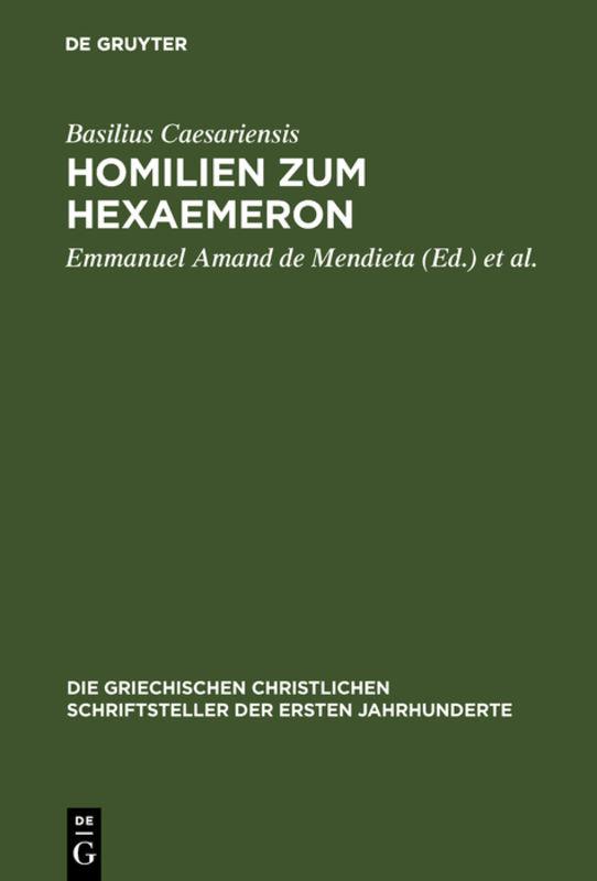 Cover image for Homilien zum Hexaemeron