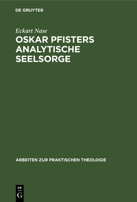 Cover image for Oskar Pfisters analytische Seelsorge