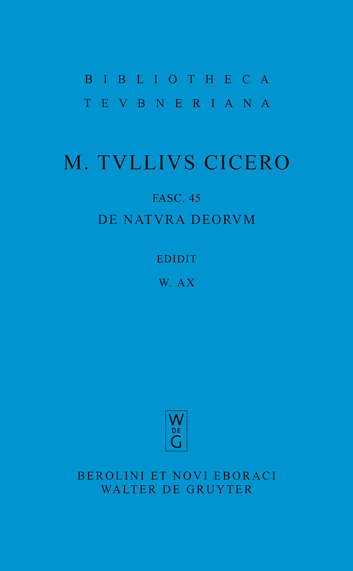 De natura deorum by: Marcus Tullius Cicero - 9783110969399 | RedShelf