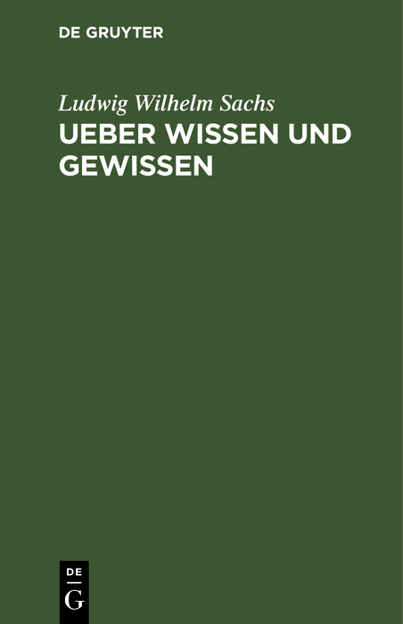 Cover image for Ueber Wissen und Gewissen