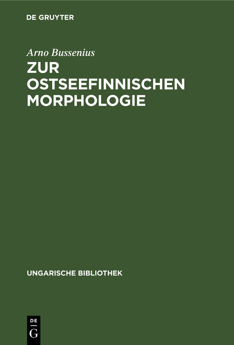 Cover image for Zur ostseefinnischen Morphologie