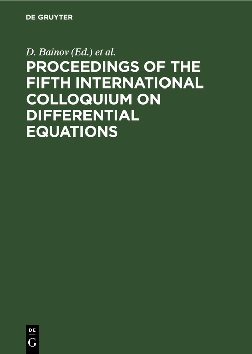 Cover image for Proceedings of the Fifth International Colloquium on Differential Equations