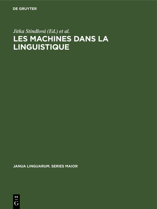Cover image for Les machines dans la linguistique