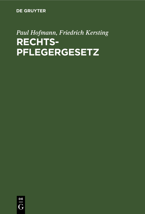 Cover image for Rechtspflegergesetz