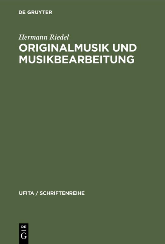 Cover image for Originalmusik und Musikbearbeitung