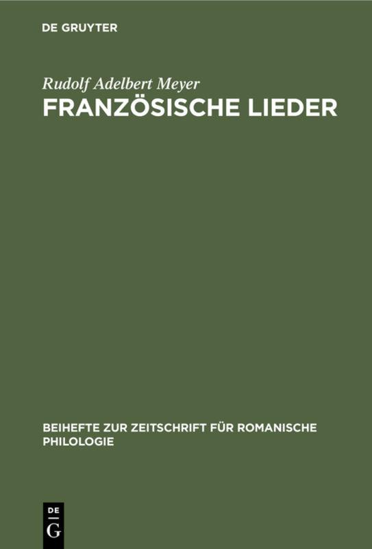 Cover image for Franzosische Lieder