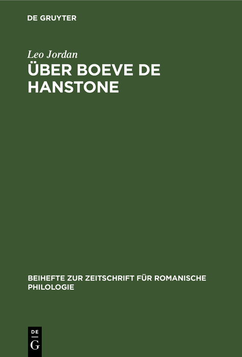Cover image for Uber Boeve de Hanstone
