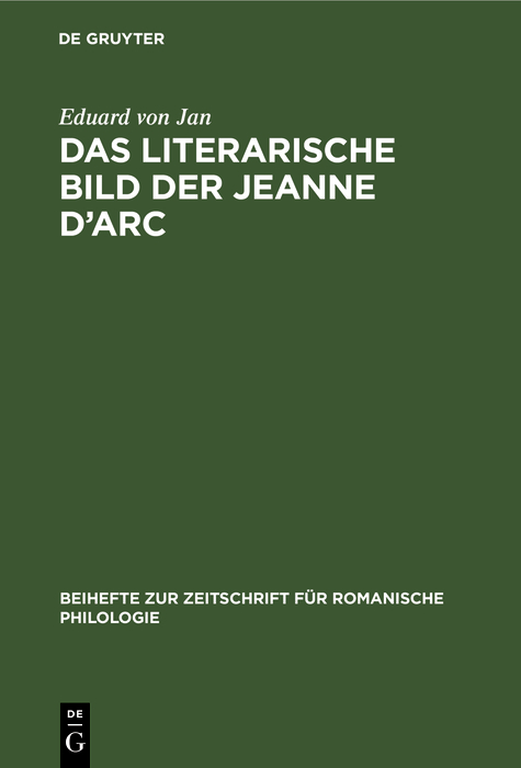 Cover image for Das literarische Bild der Jeanne dArc