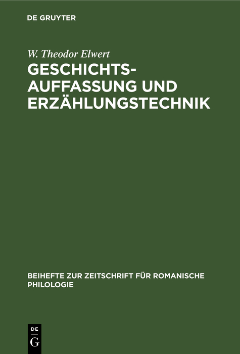 Cover image for Geschichtsauffassung und Erzahlungstechnik