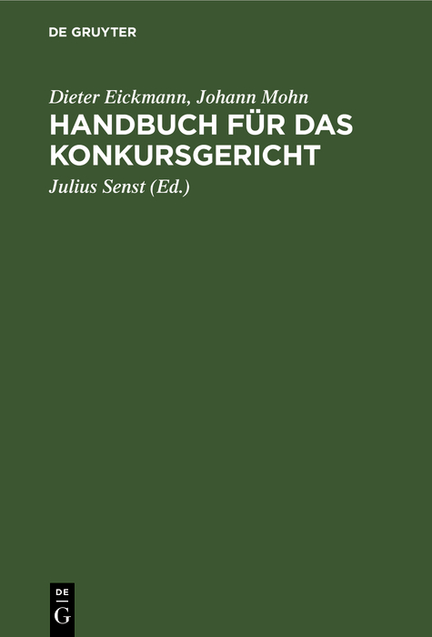 Cover image for Handbuch fur das Konkursgericht