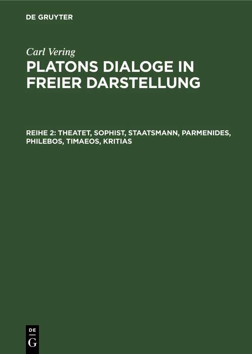 Cover image for Theatet, Sophist, Staatsmann, Parmenides, Philebos, Timaeos, Kritias