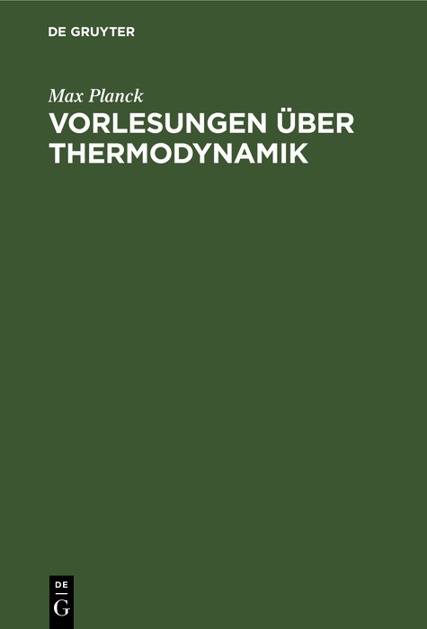 Cover image for Vorlesungen uber Thermodynamik