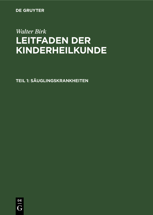 Cover image for Sauglingskrankheiten
