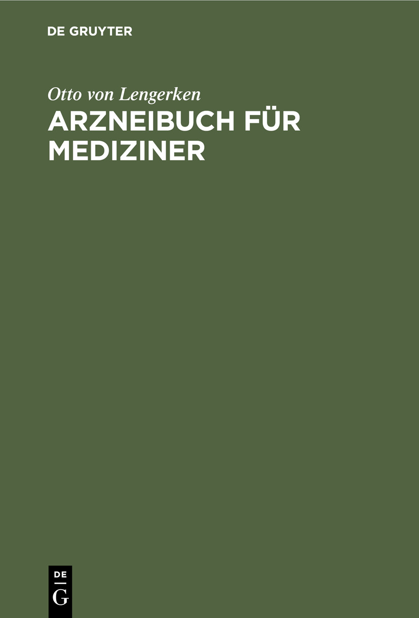 Cover image for Arzneibuch fur Mediziner