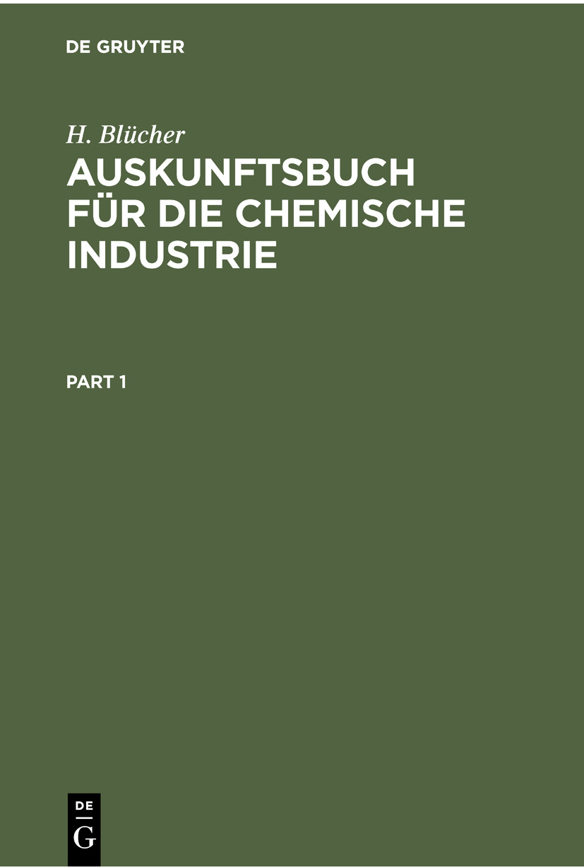 Cover image for Auskunftsbuch fur die Chemische Industrie