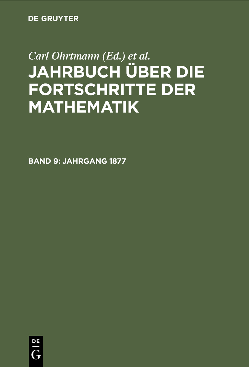 Cover image for Jahrgang 1877